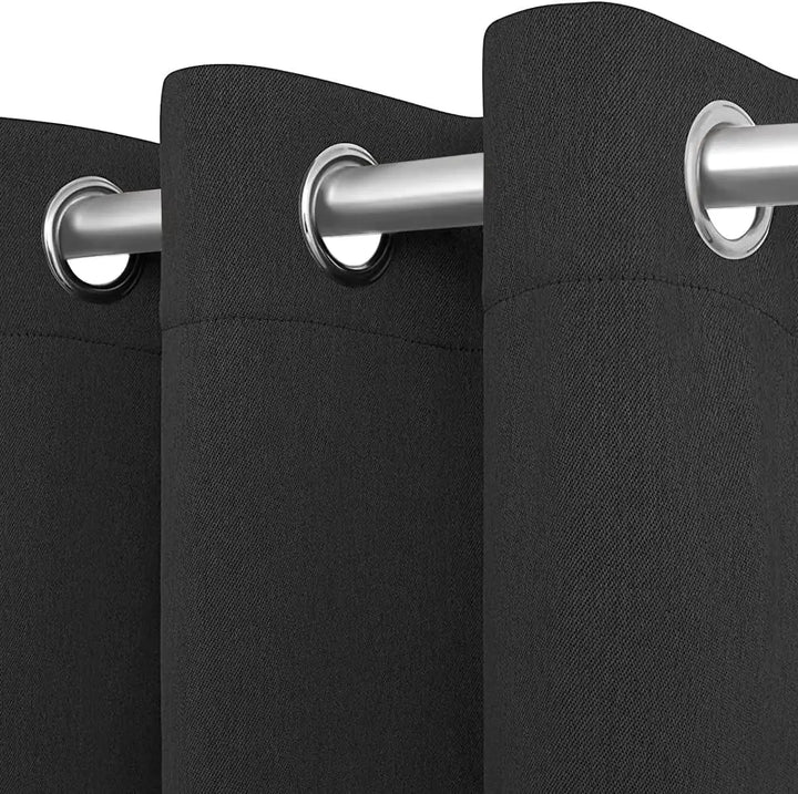 Blackout Curtains for Bedroom Pack of 2 Window Hanging Panels 52 x 84 inch Black - Dodas Corner