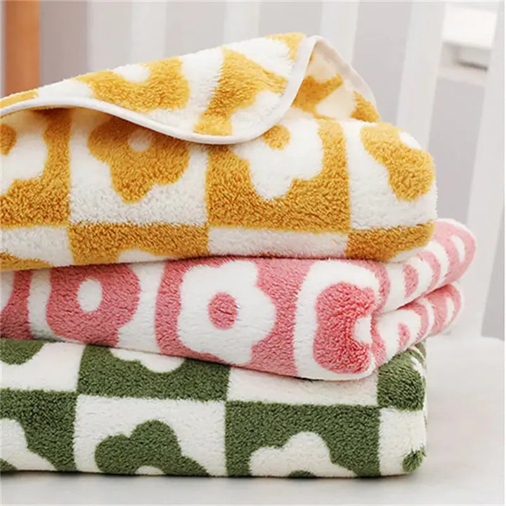 Cute Plaid Flowers Microfiber Towel Bath Towel Soft Face Towels - Dodas Corner