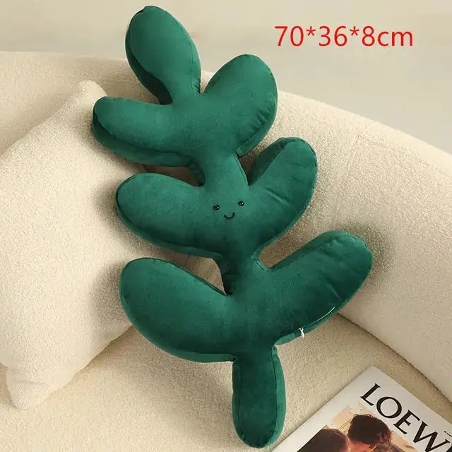 Green Leaf Plush Pillows - Dodas Corner